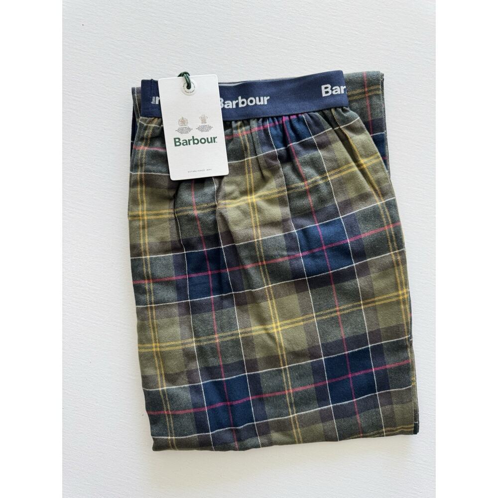 Barbour Green Glenn Tartan Classic Tartan Plaid Pajama Lounge Pants Sz M NWT
